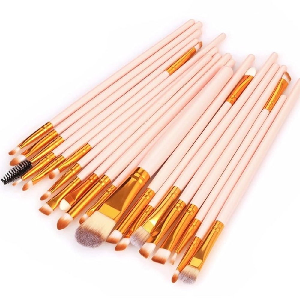 Professional Makeup Brush Set - Gold and Light Blush Pink - set of 20 - New!
